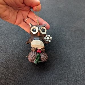 Owl Christmas Ornament with Hanger, NWOT
